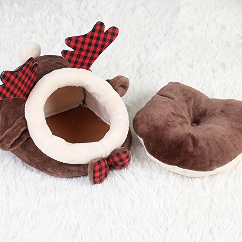 Cozy Brown Deer Shaped Nest Bed for Small Pets