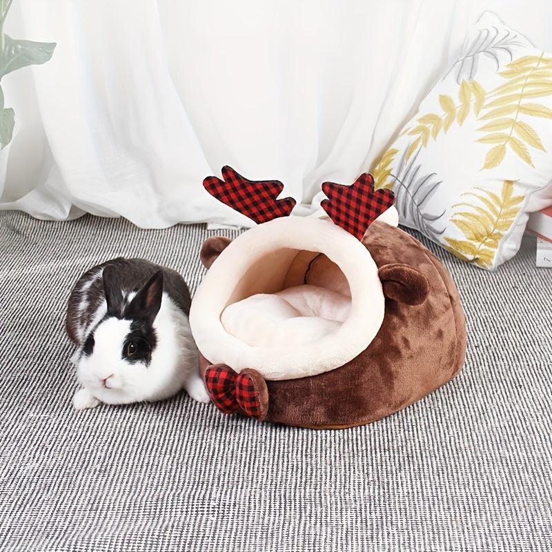 Cozy Brown Deer Shaped Nest Bed for Small Pets