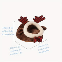 Cozy Brown Deer Shaped Nest Bed for Small Pets
