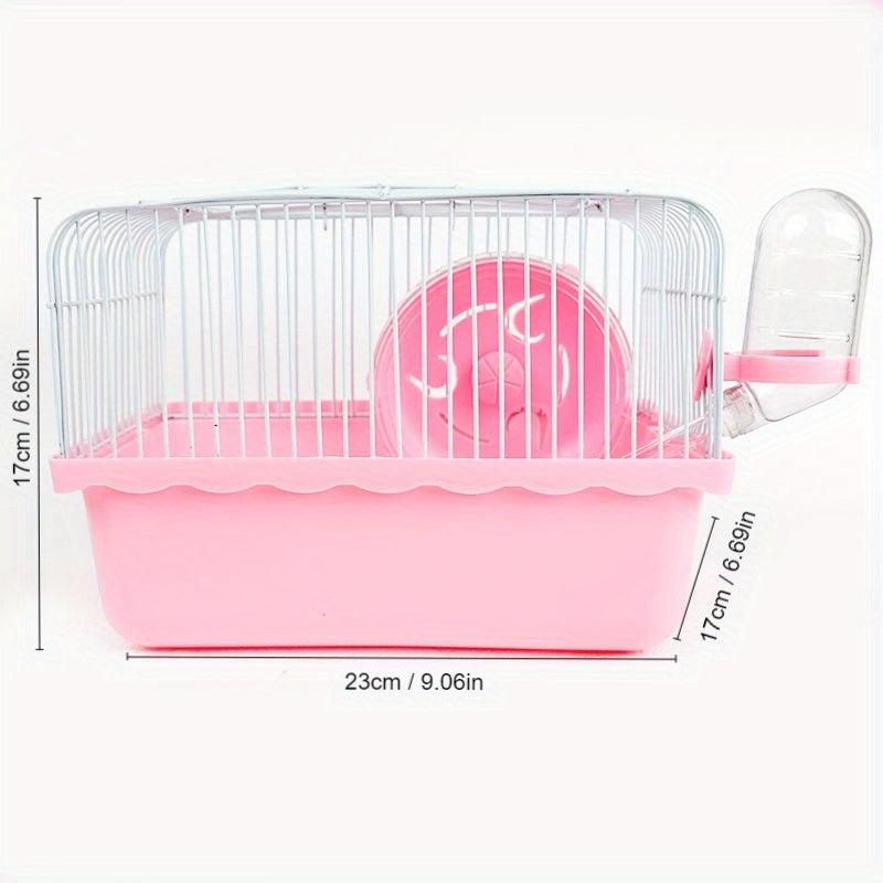 Portable Hamster Cage with Feeding Box for Small Animals