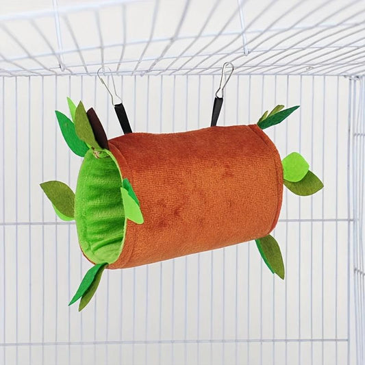 Small Pet Hanging Nest Hamster Hammock Leaf Tube Parrot Swing Squirrel Plush