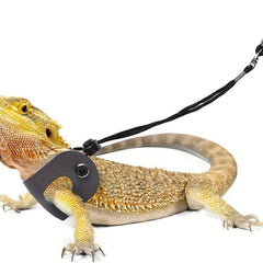 Adjustable Bearded Dragon Harness and Leash for Small Reptiles