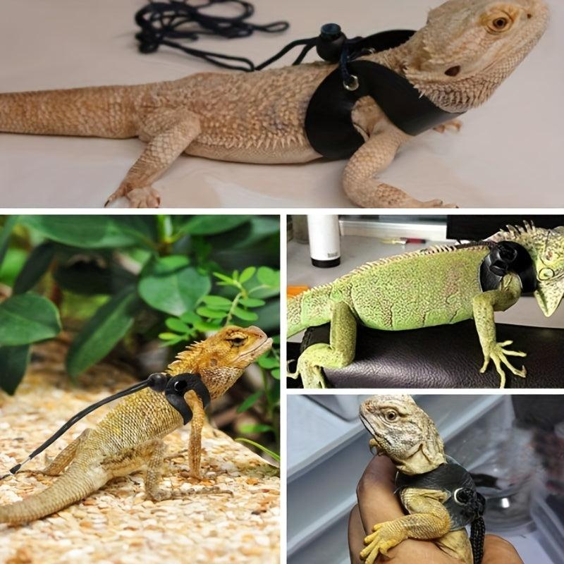 Adjustable Bearded Dragon Harness and Leash for Small Reptiles
