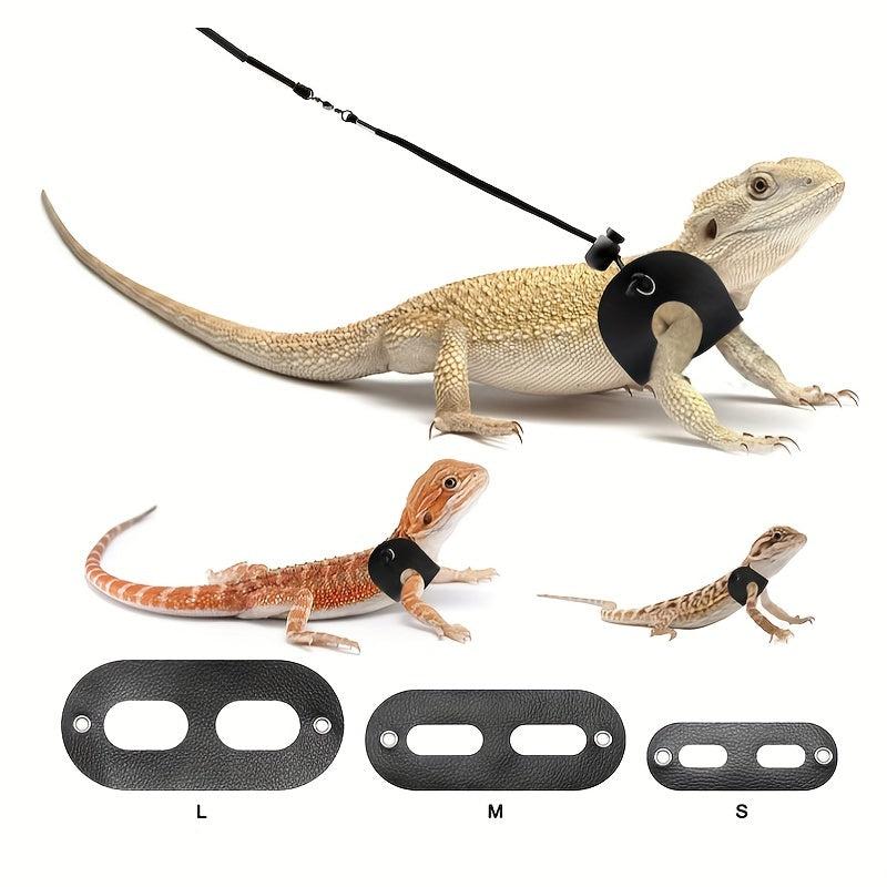 Adjustable Bearded Dragon Harness and Leash for Small Reptiles