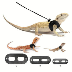 Adjustable Bearded Dragon Harness and Leash for Small Reptiles
