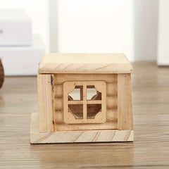 Small Villa Pet Hamster Nest Flat Roof Wooden House