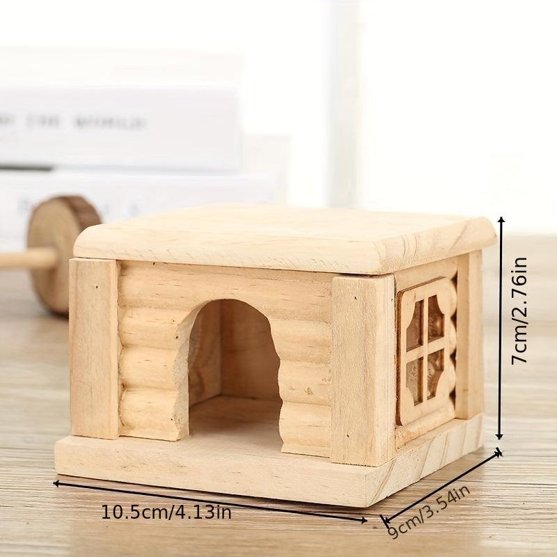 Small Villa Pet Hamster Nest Flat Roof Wooden House