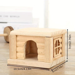 Small Villa Pet Hamster Nest Flat Roof Wooden House