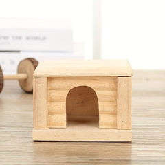Small Villa Pet Hamster Nest Flat Roof Wooden House