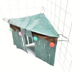 3-Sided Tassel Corner Shelter Hammock Tent for Small Pets