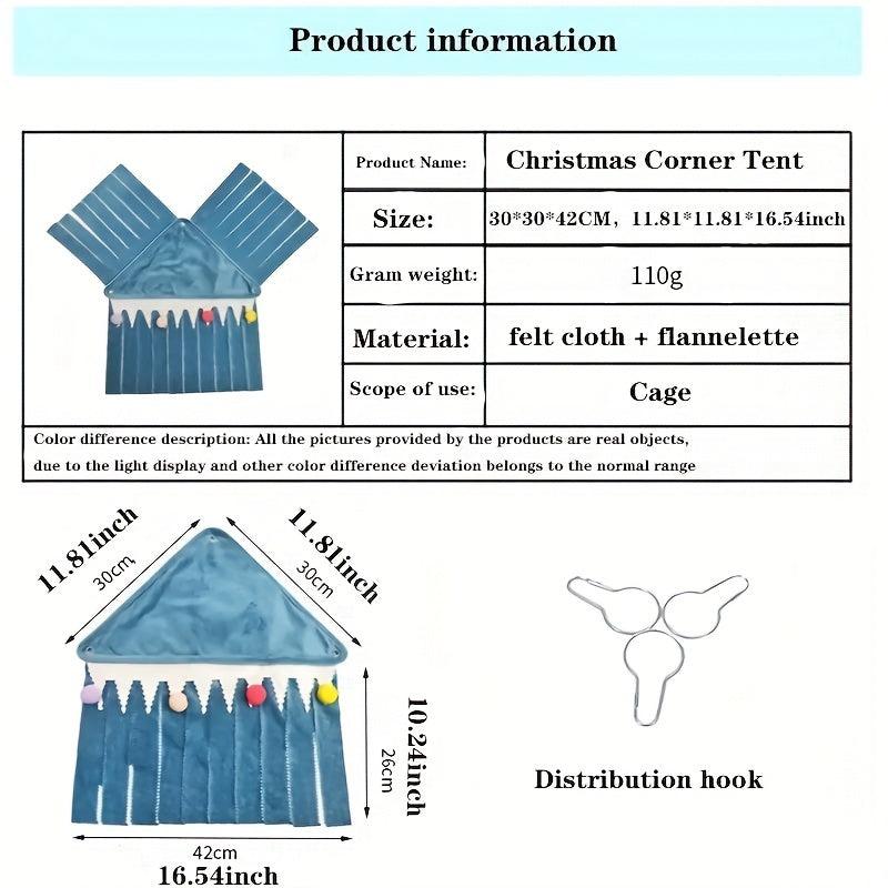 3-Sided Tassel Corner Shelter Hammock Tent for Small Pets