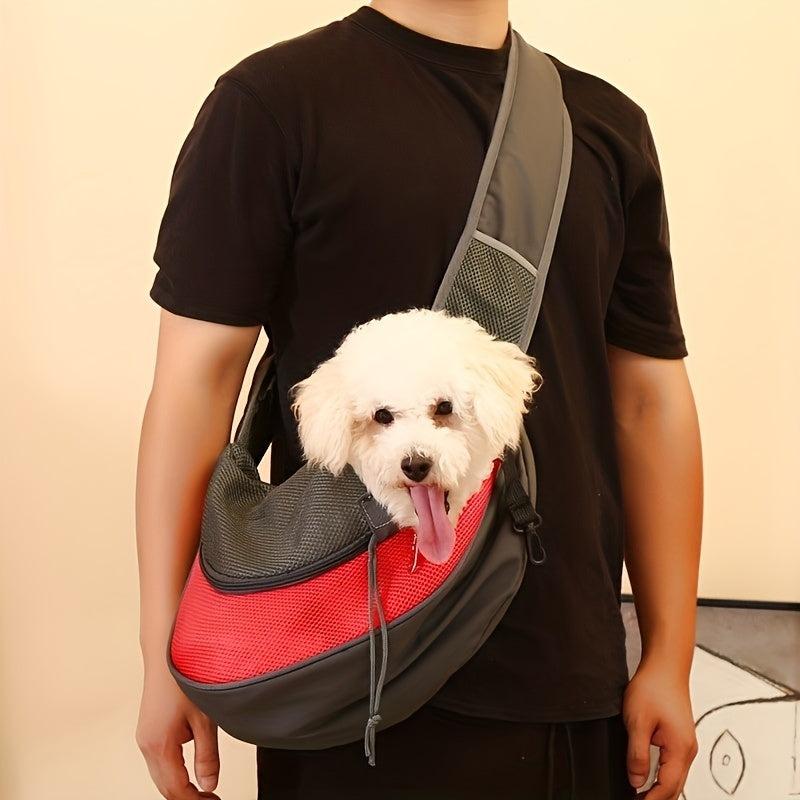 Dog Sling Carrier Breathable Mesh Crossbody Bag For Puppy Travel