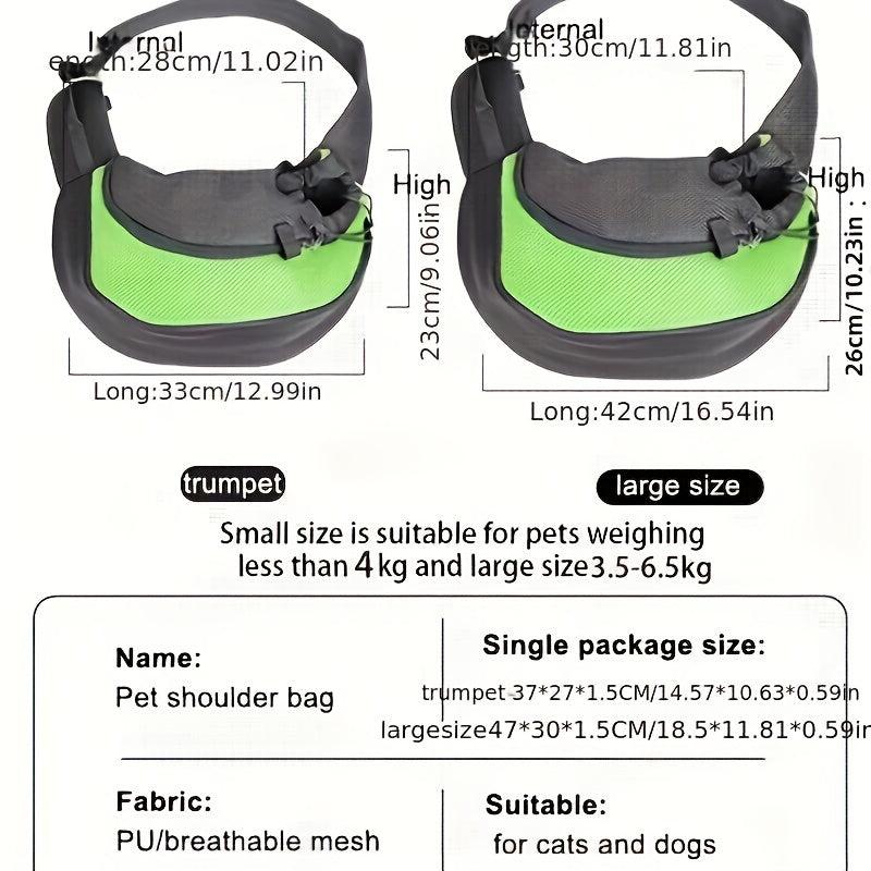 Dog Sling Carrier Breathable Mesh Crossbody Bag For Puppy Travel