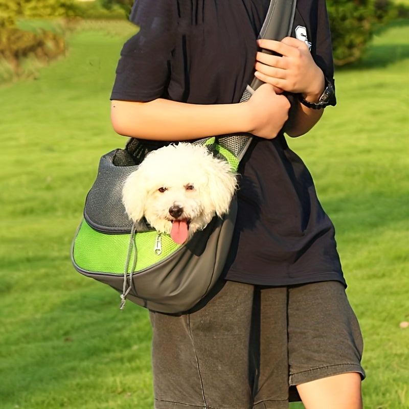 Dog Sling Carrier Breathable Mesh Crossbody Bag For Puppy Travel