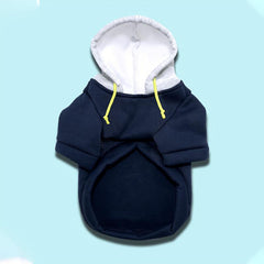 Winter Dog Hoodie Sweatshirts Dog Sweater With Pockets - Navy