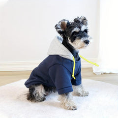 Winter Dog Hoodie Sweatshirts Dog Sweater With Pockets - Navy