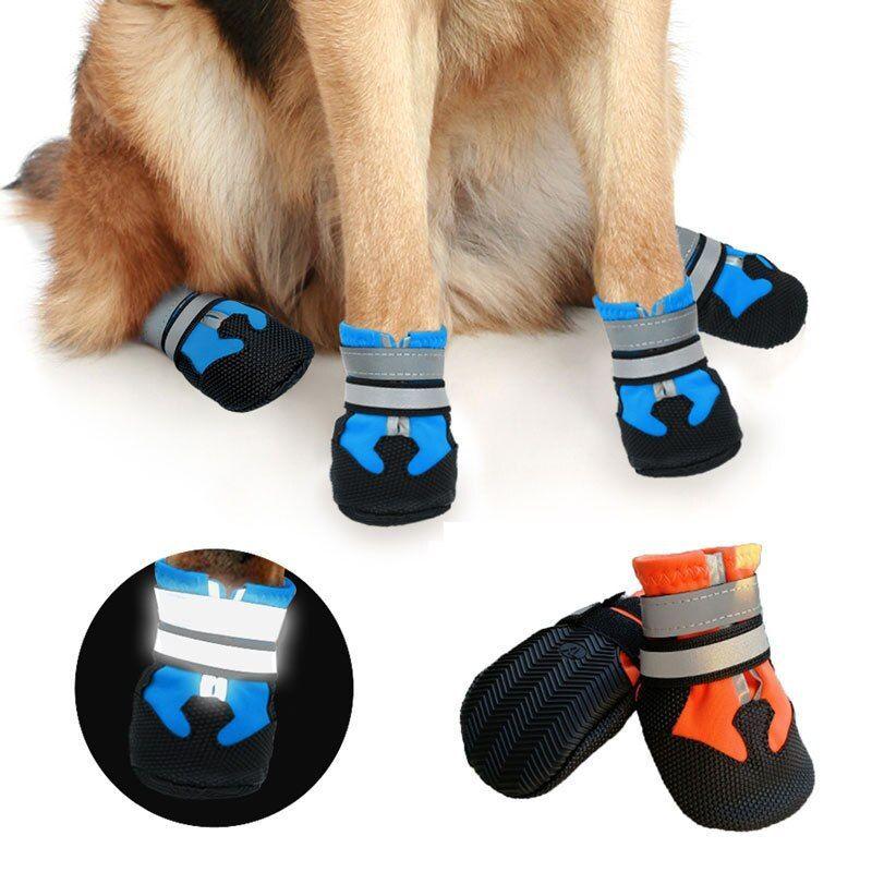 Waterproof Dog Boots & Reflective Straps for Safe & Dry Paws