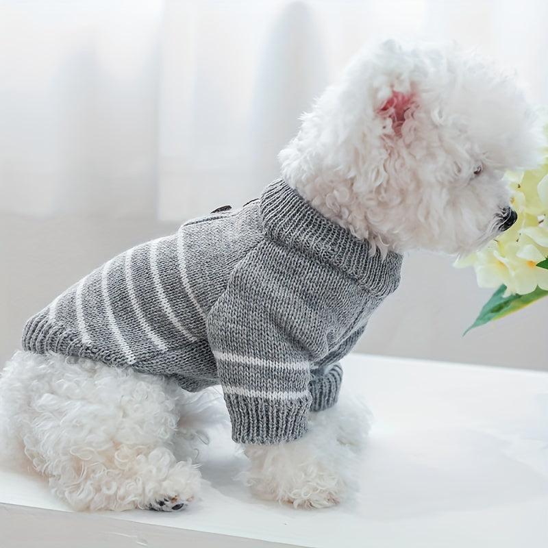 Striped Pet Pullover Sweater for Winter