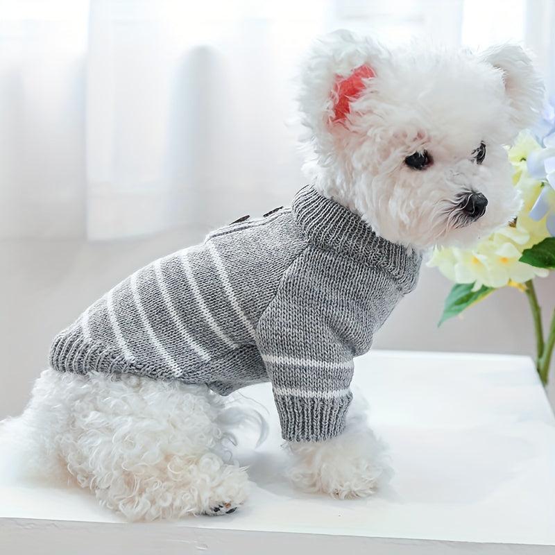 Striped Pet Pullover Sweater for Winter