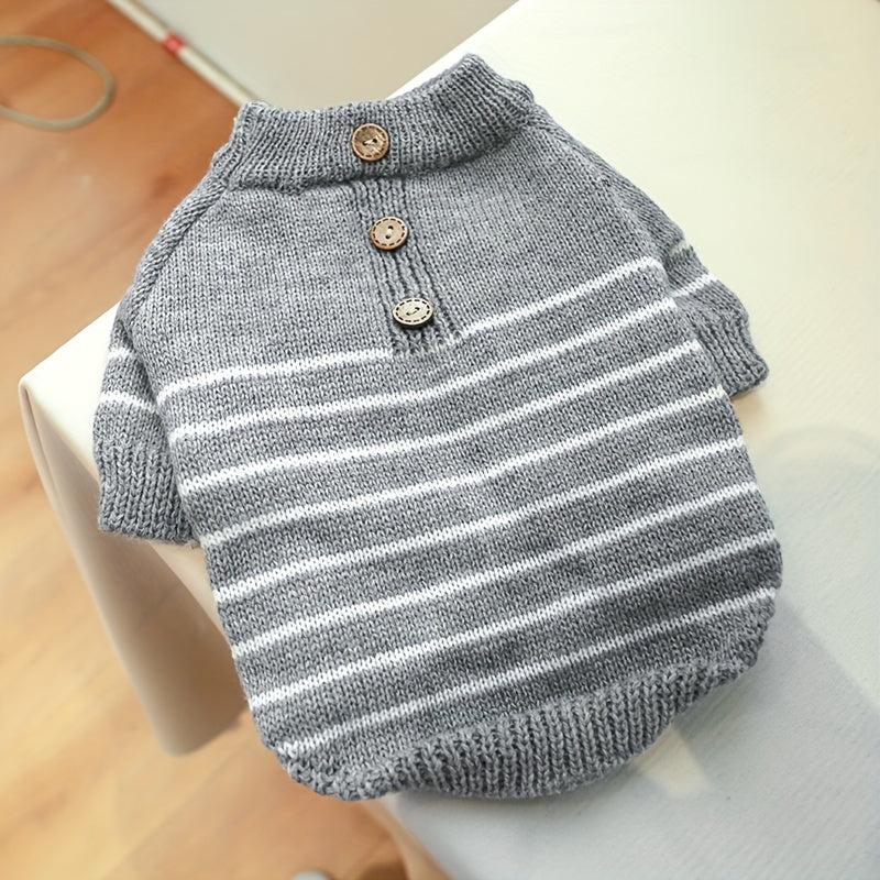 Striped Pet Pullover Sweater for Winter