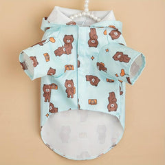 Cartoon Bear Graphic Pet Raincoat Waterproof