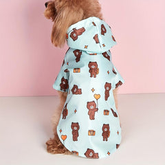 Cartoon Bear Graphic Pet Raincoat Waterproof