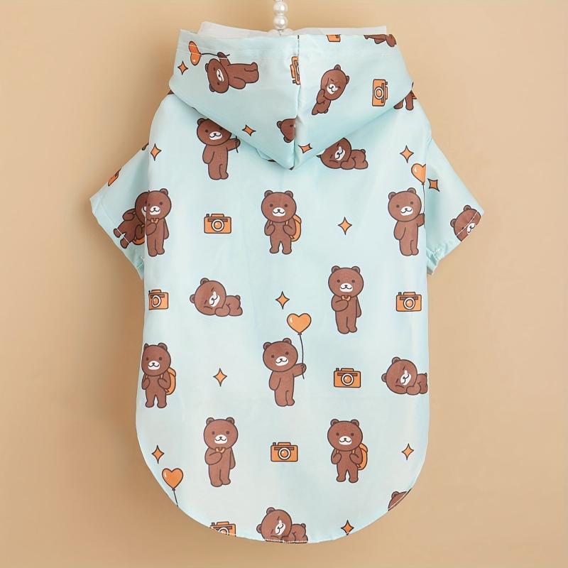 Cartoon Bear Graphic Pet Raincoat Waterproof