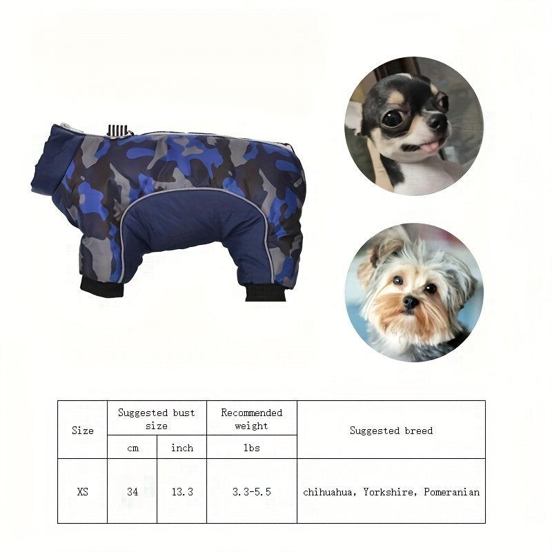 Camouflage Waterproof Dog Coat Winter Jacket for Small Medium Dogs