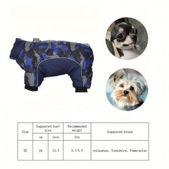 Camouflage Waterproof Dog Coat Winter Jacket for Small Medium Dogs