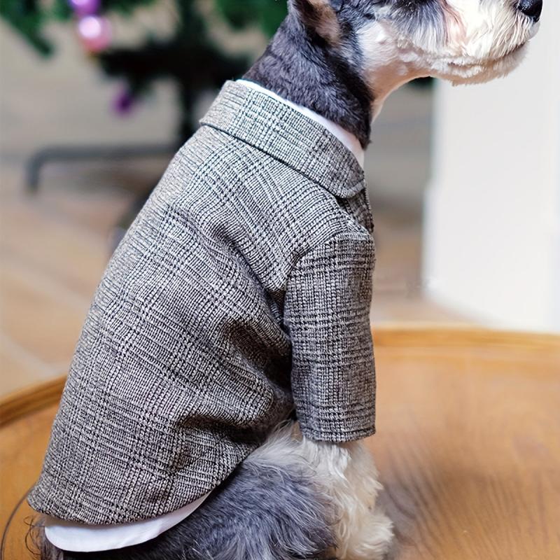 Plaid Print Pet Suit Jacket for Dog and Cat Wedding Clothes