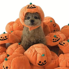 Pumpkin Cat Hat Warm Pet Costume For Halloween Party