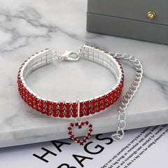 Sparkling Heart Dog Collar Necklace for Parties
