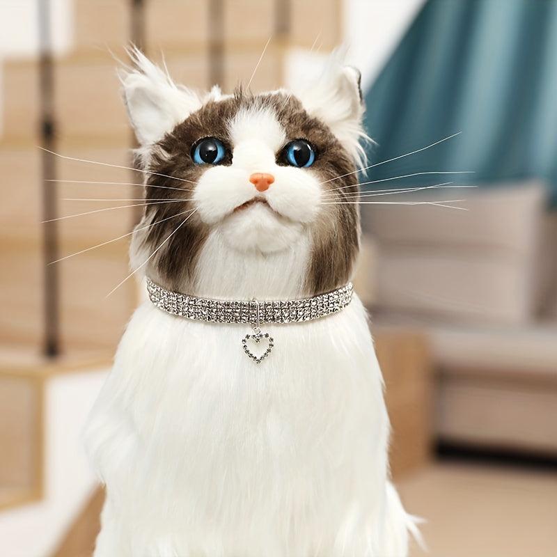 Sparkling Heart Dog Collar Necklace for Parties