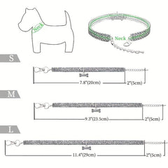 Sparkling Heart Dog Collar Necklace for Parties