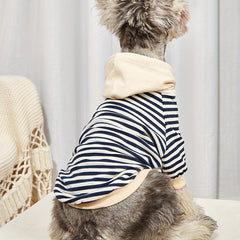 Striped Pet Coat with Hoodie for Spring & Summer