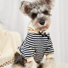 Striped Pet Coat with Hoodie for Spring & Summer