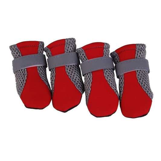 4pcs Reflective Dog Boots Wear-resistant Non-slip Puppy Shoes