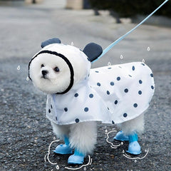Waterproof Dog Raincoat Adjustable Lightweight Pet Rain Clothes With Poncho Hood