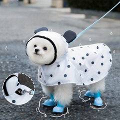Waterproof Dog Raincoat Adjustable Lightweight Pet Rain Clothes With Poncho Hood
