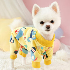 Cartoon Dog Sweater with Cashmere Warm Jumpsuit for Small Dog and Cat