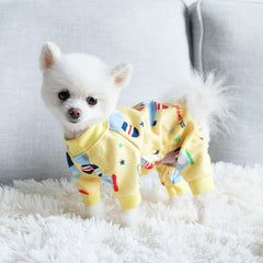 Cartoon Dog Sweater with Cashmere Warm Jumpsuit for Small Dog and Cat