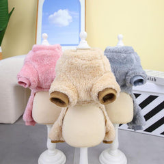 Warm Crown Dog Sweater Plush Jumpsuit for Autumn and Winter