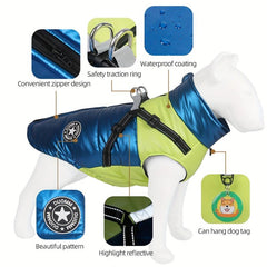 Pet Padded Coat Winter Warm Waterproof Dog Jacket Reflective Small-Medium Dogs