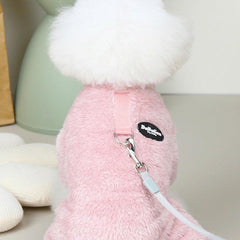 Warm Pet Fleece Clothes Dog Jumpsuit Sweater With Leash Ring