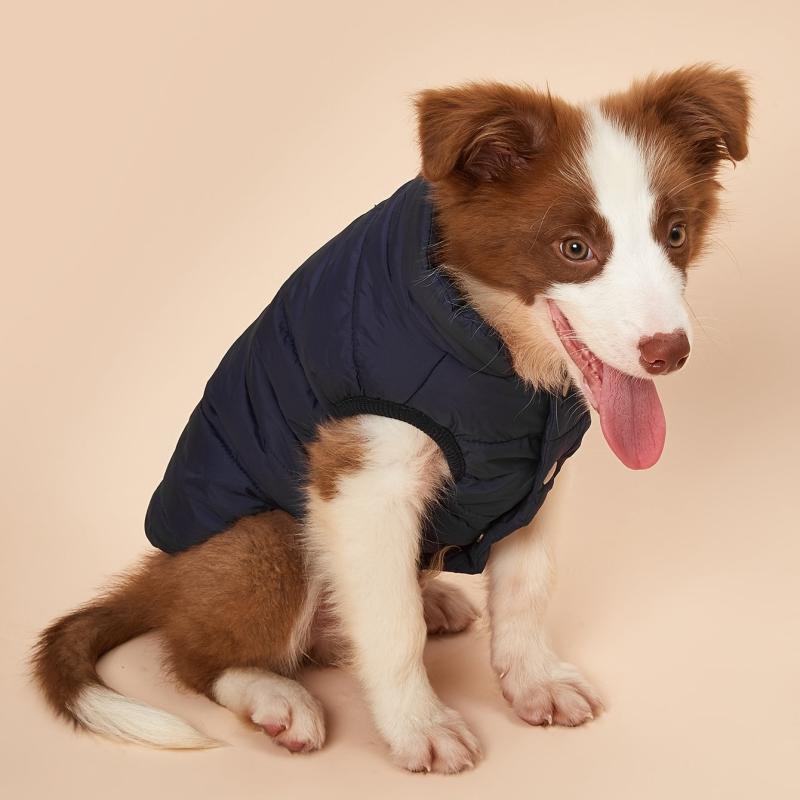 Solid Dog Winter Warm Coat Padded Pet Jacket For Cold Weather