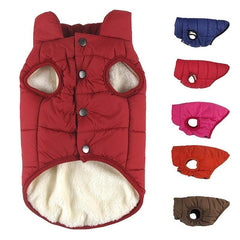 Solid Dog Winter Warm Coat Padded Pet Jacket For Cold Weather