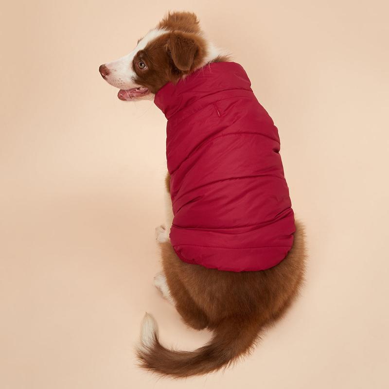 Solid Dog Winter Warm Coat Padded Pet Jacket For Cold Weather