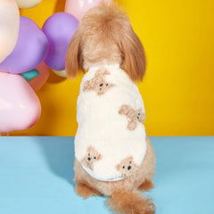 Cartoon Bear Graphic Pet Plush Sweater Dog Warm Clothes