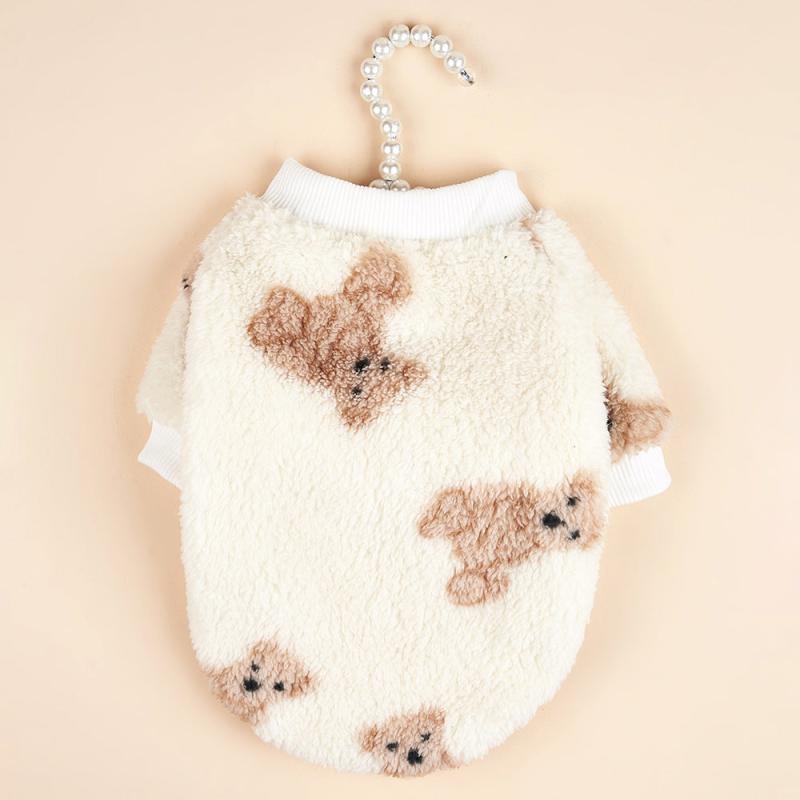 Cartoon Bear Graphic Pet Plush Sweater Dog Warm Clothes