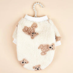 Cartoon Bear Graphic Pet Plush Sweater Dog Warm Clothes